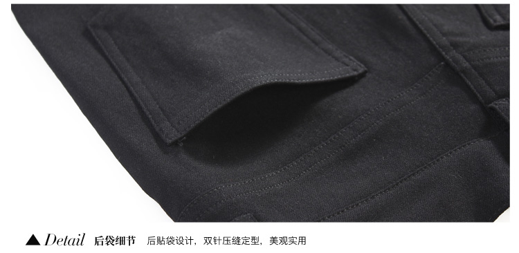唐狮（TonLion） 女净色口袋处趣味机绣打底裤 黑色  S