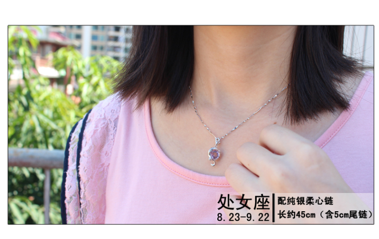 欧颜 韩版 S925纯银<em>幸运</em>十二<em>星座</em>项链 <em>女士</em>款