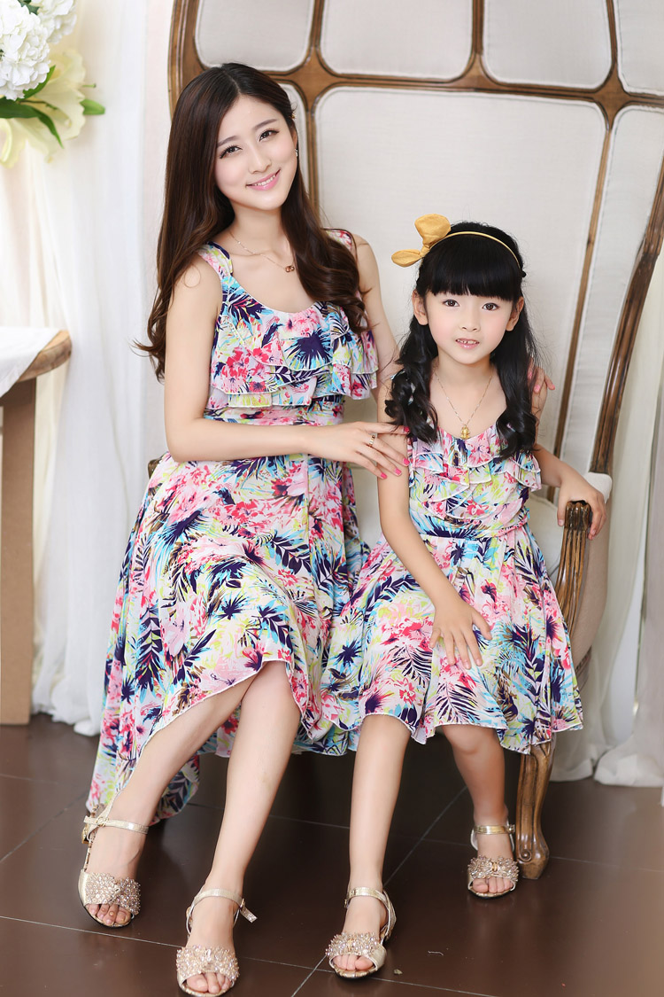 傲慢季节 2014时尚新款<em>夏季</em>连衣裙沙滩裙<em>亲子</em>