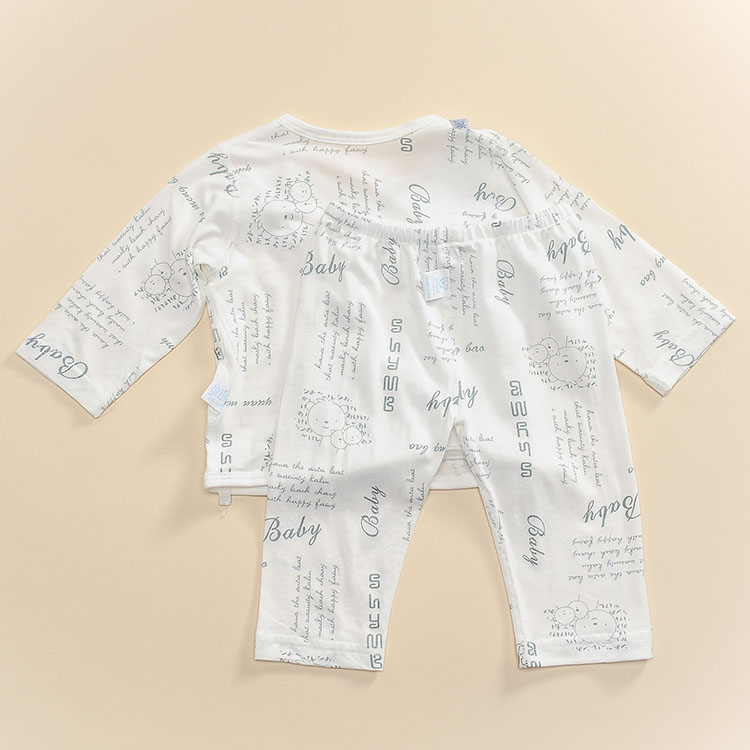 尔单面英文合同两用裤套X0236 蓝色 3-6个月身