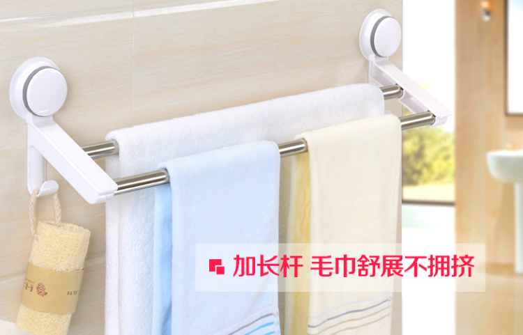 
                                        嘉宝（Garbath）吸盘式不锈钢毛巾架 单双杠毛巾挂杆挂钩浴浴巾架室置物架 双杆265002                
