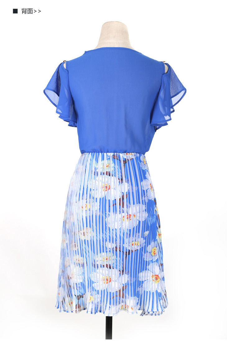 C.o.d. 2015 smart casual temperament larger thick MM video thin atmosphere Sau San Women's Summer new chiffon dresses in shoulder elastic waist blue L picture, prices, brand platters! The elections are supplied in the national character of distribution, so action, buy now enjoy more preferential! As soon as possible.