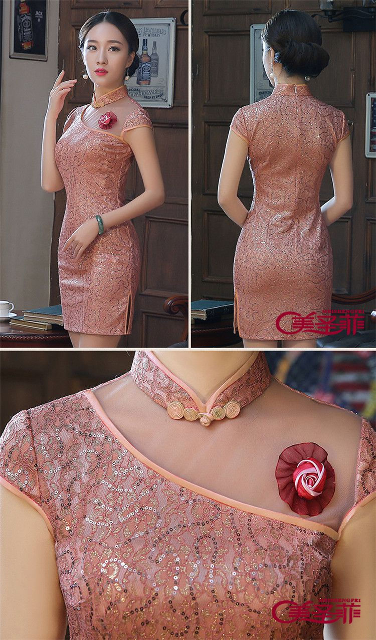 The 2015 summer, pickup cheongsam dress summer stylish improvement of daily short retro Sau San lace opened's summer short cheongsam dress female warm pink L picture, prices, brand platters! The elections are supplied in the national character of distribution, so action, buy now enjoy more preferential! As soon as possible.