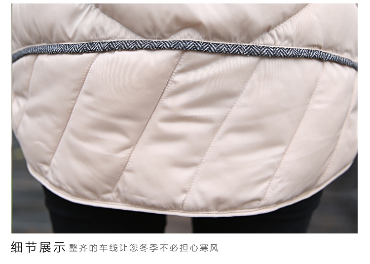 意迪米马甲女秋冬新款韩版中长款修身加厚连帽时尚棉服D13-602 绿色 XXL