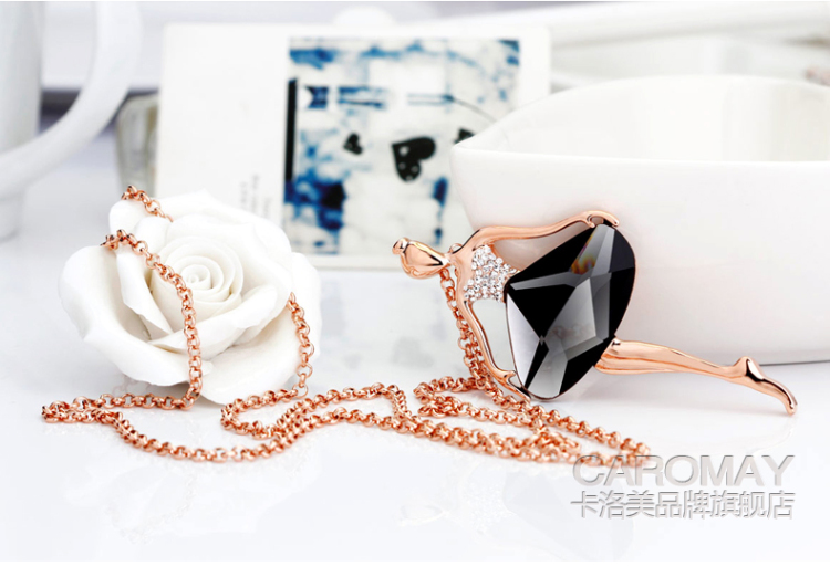 卡洛美<em>毛衣链</em> 韩国时尚<em>芭蕾</em>女水晶长挂链装饰