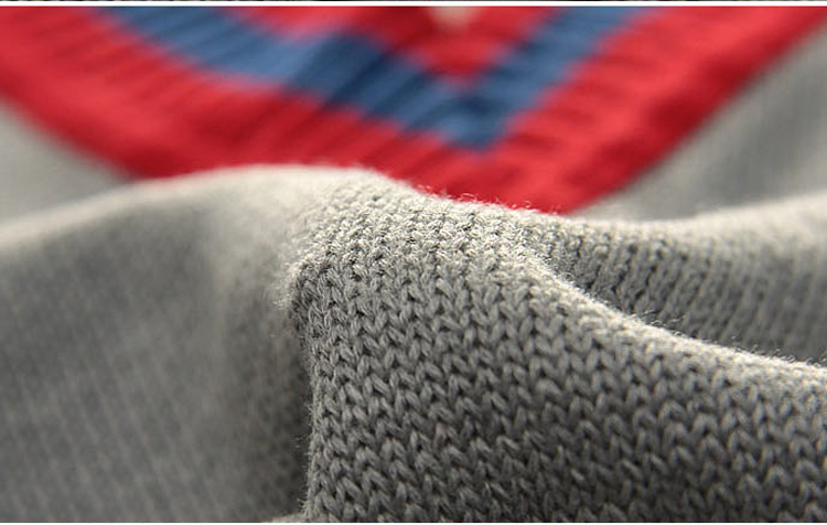 衣<em>织</em>优美 2014秋冬新款韩版拼色V领修身<em>厚毛</em>