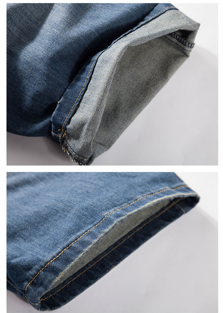 MUGUO 2014夏装新款<em>男士精品大码</em>猫须牛仔