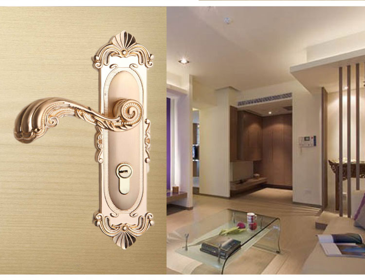 德普DEPU五金欧美式门锁室内卧室实木房门把