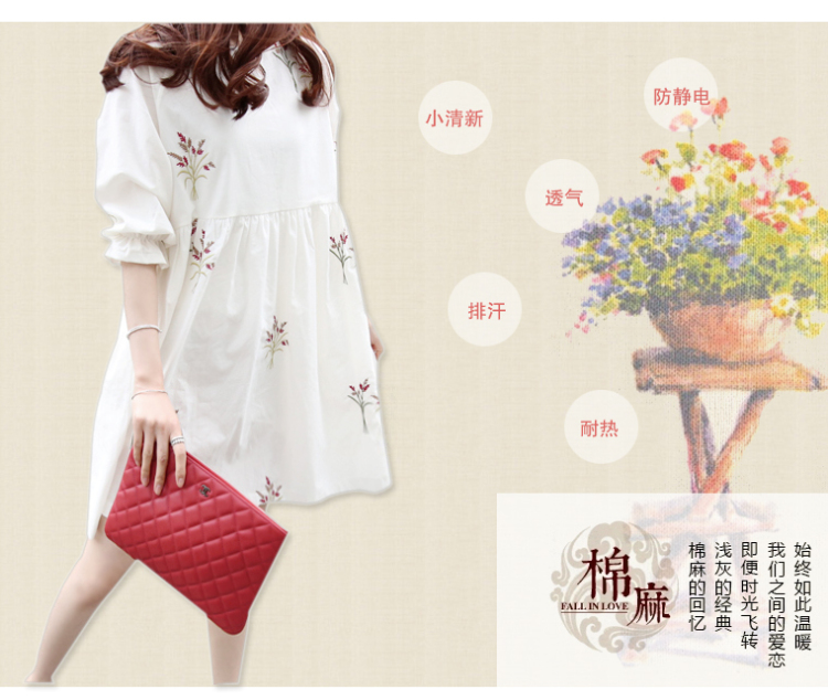 Livolsi summer 2015 Korean version of the new skirt, very casual College wind 5 cuff the code has been and embroidery dresses female white 3 XL pictures, price, brand platters! Elections are good character, the national distribution, so why buy now enjoy more preferential! Health