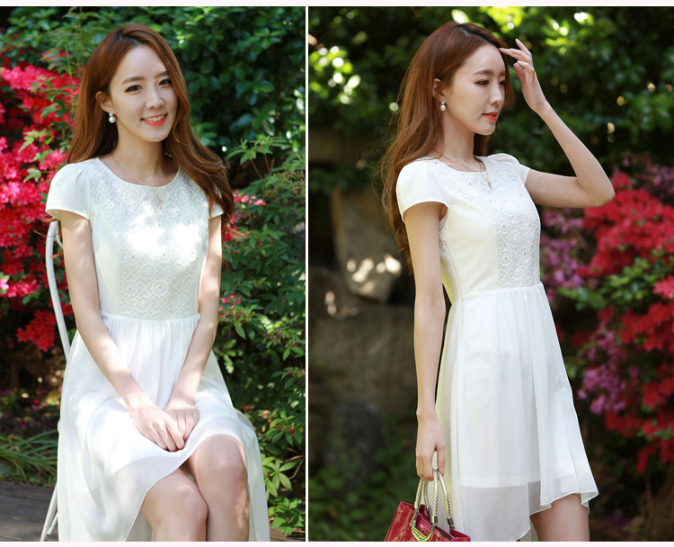 C.o.d. 2015 Summer new stylish look sexy Korean New dovetail skirt long after the former short video thin temperament elegant chiffon lace dresses XXXL black picture, prices, brand platters! The elections are supplied in the national character of distribution, so action, buy now enjoy more preferential! As soon as possible.