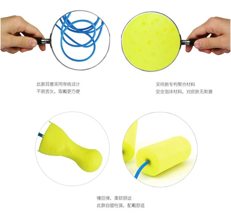 3M 311-1250防噪音耳塞 高降噪子弹型 带线耳塞 /睡眠/学习/防噪音耳塞 311-1250防护耳塞(1盒200付)