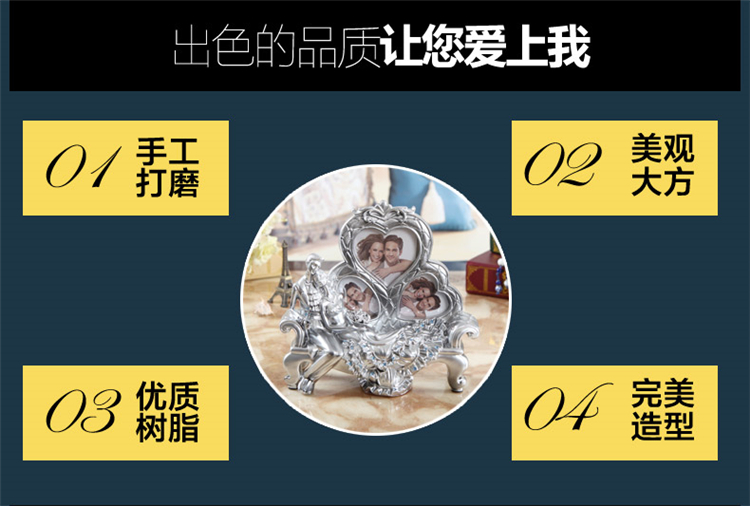 欧式复古做旧立体树脂相框摆台 创意艺术照片像框卧室办公桌面摆设 枝头小鸟方形相框