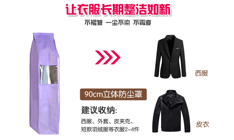 
                                                            bicoy百草园 立体防尘罩 加厚大衣罩西服防尘袋 衣服罩收纳用品 3中2大--小熊                