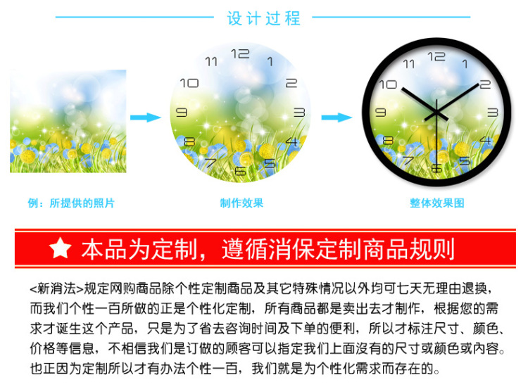 
                                        个性一百爱心时钟 绿草挂钟时尚创简约现代客厅钟表家居时钟静音 黑色 12英寸 30*30                