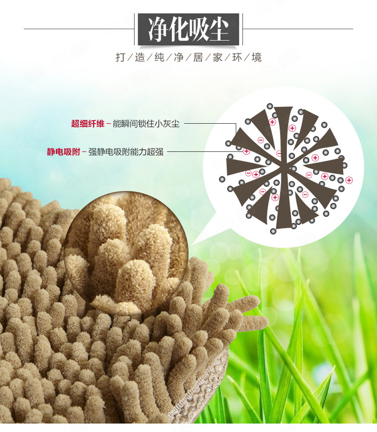 （买一送一）琪特 超纤雪尼尔地垫门垫脚垫客厅防滑吸水垫 浅灰色 40x60cm