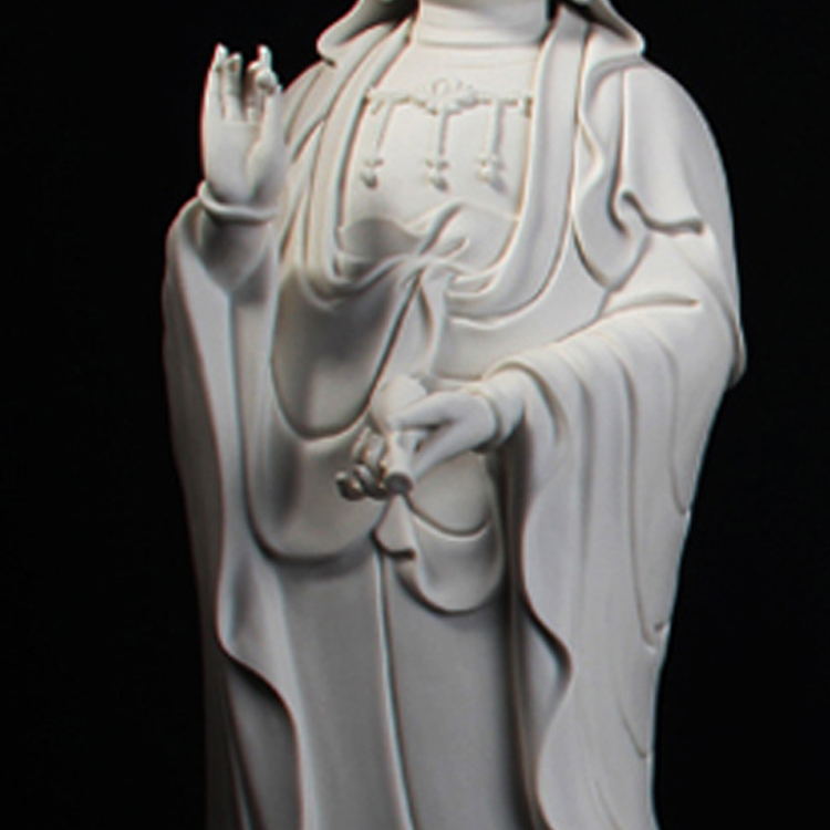 
                                        力峰 德化陶瓷观音菩萨佛像观世音送子观音家饰家居装饰品工艺品摆件摆设品风水人物瓷器摆饰 16寸白色                