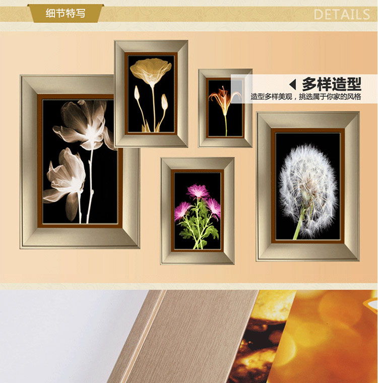 金品家 客厅三联装饰画现代简约玄关沙发背景挂画壁画酒店有框画 A款 60*80cm (25mm厚板)