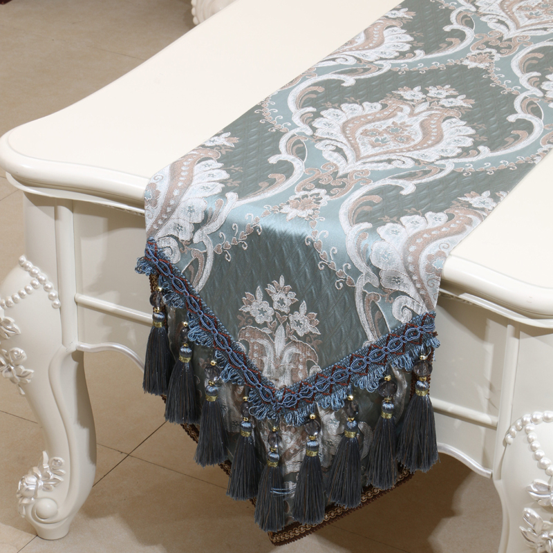 
                                        艺必旭 欧式桌旗 餐桌桌旗时尚 台布 餐垫 桌旗 床旗定做 金色 33*300cm                