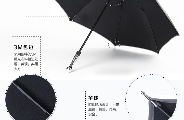 
                                        雨阳洋高档雨伞男士商务伞超大双人晴雨伞黑胶遮阳伞超强防晒金属头雨伞 直柄半自动黑色(三项专利)                