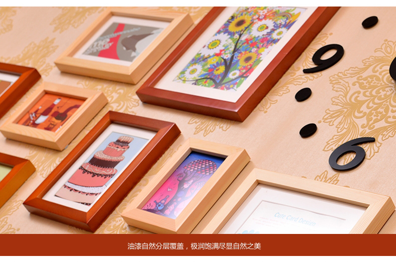 
                                        全悦 实木照片墙 创意家居相片墙 适合小墙面组合相框墙 13SM562 钟表组 黑白原胡+思绪+黑钟                