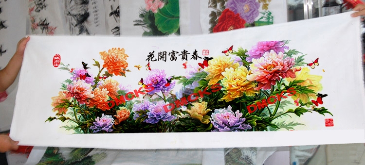 
                                        钻石画十字绣客厅新款钻石十字绣钻石绣卧室钻石画满钻砖石点钻石画花开富贵十字绣牡丹花贴钻 150*58cm 魔方圆钻满钻升级版26切面更闪亮                