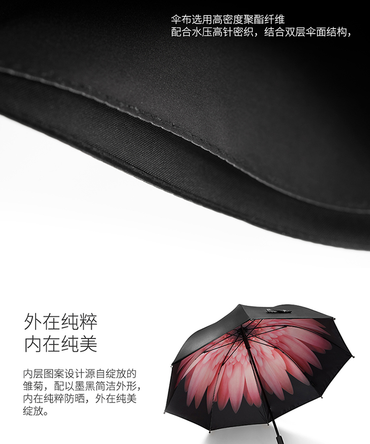 Banana Umbrella蕉下小黑伞女双层太阳伞防晒防紫外线遮阳伞 墨黑