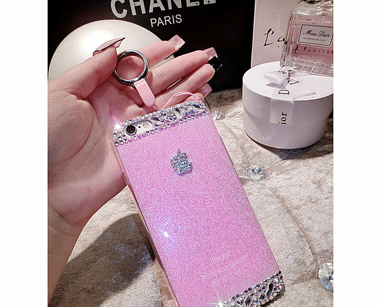 微品多 苹果6/6s手机壳  iPhone6/6splus 5s 挂绳果冻闪硅胶软套女 香槟 iPhone6 Plus/ 6s plus