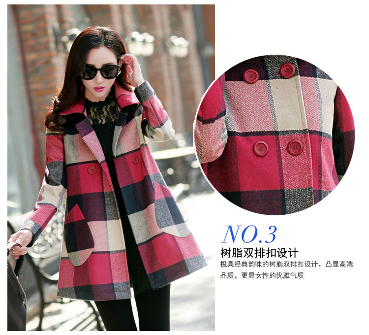 Li Mei wool coat women 2015? autumn and winter new Korean reverse collar double-checked jacket for larger gross? In long coats pictures)? XXXL color pictures, prices, brand platters! The elections are supplied in the national character of distribution, so action, buy now enjoy more preferential! As soon as possible.