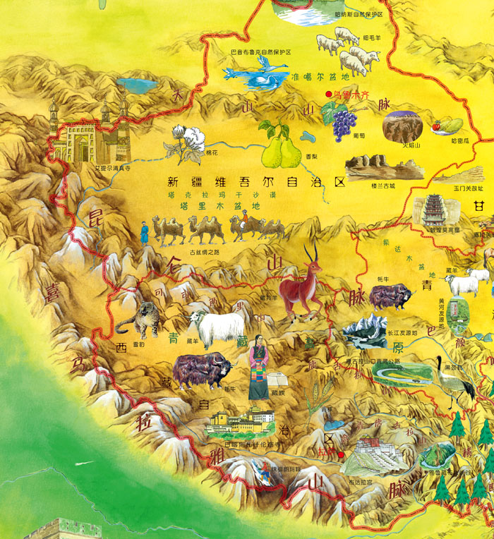 美丽中国手绘地图图片