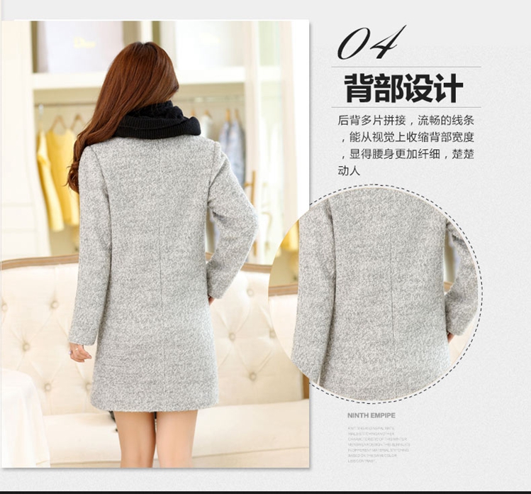 BEDZ 2015秋冬新款毛呢外套妮子大衣女大码厚双排扣 紫色 XXL
