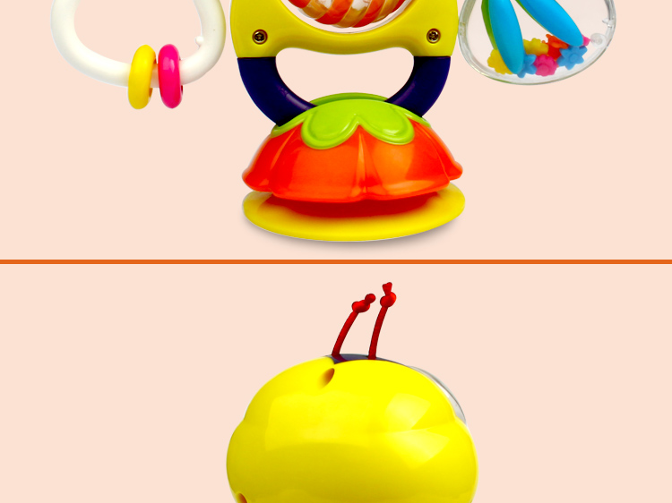 美国munchkin麦肯齐 小蜜蜂摇铃玩具 吸盘餐桌摇铃玩具
