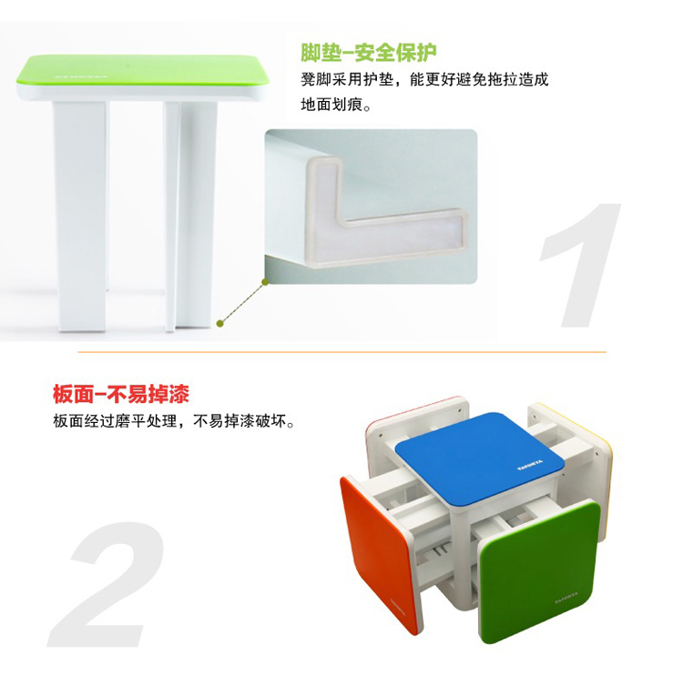 
                                        多样屋TAYOHYA创意家居组合凳儿童魔方五合一收纳凳居家办公旅游携带宝宝                