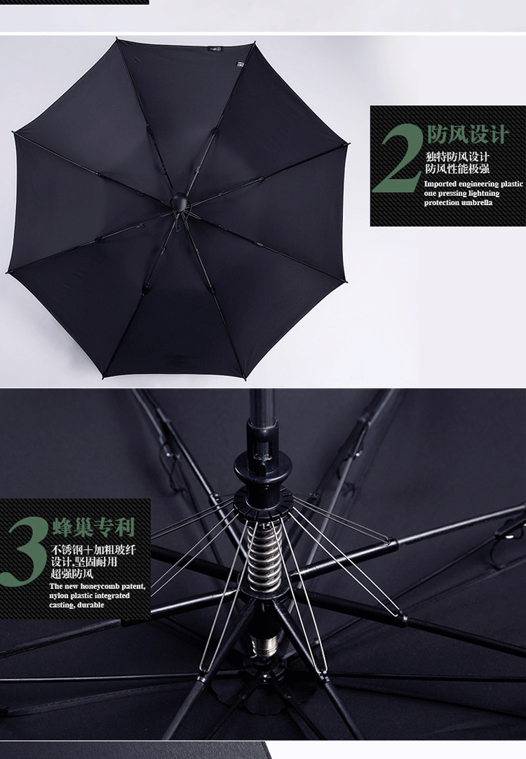 男士雨伞折叠 二折伞防紫外线超大雨伞三人创意自动伞