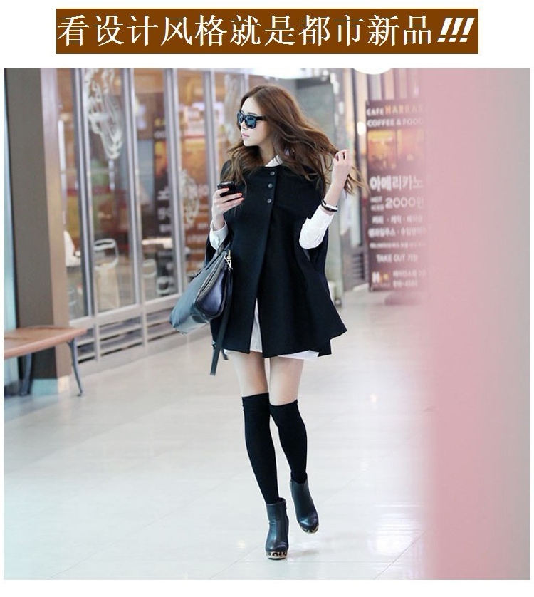 2015 Autumn and winter new PDQC gross female Korean jacket? fresh small loose larger gross cloak? coats that long mantle shawl a black jacket  XXL picture, prices, brand platters! The elections are supplied in the national character of distribution, so action, buy now enjoy more preferential! As soon as possible.