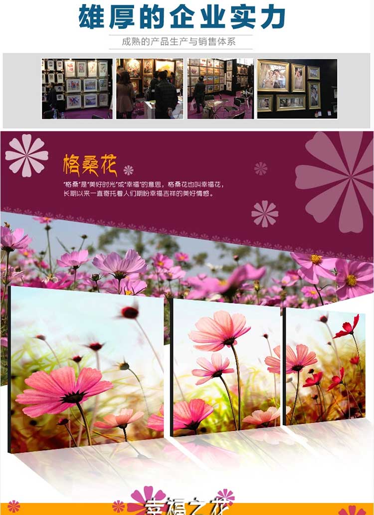 
                                        格美奇水晶画客厅装饰画无框画沙发背景墙三联画现代简约挂画壁画卧室 W71优雅之美 70*70整套价(水晶)                