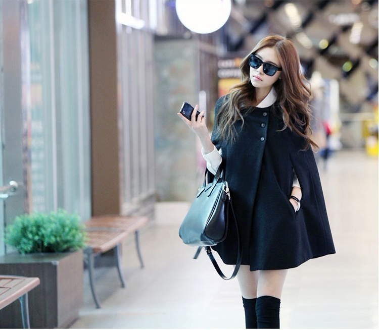 Yi LI XUAN 2015 autumn and winter coats gross new? Korean cloak a jacket in long frock coat shirt? gross shawl black  S picture, prices, brand platters! The elections are supplied in the national character of distribution, so action, buy now enjoy more preferential! As soon as possible.