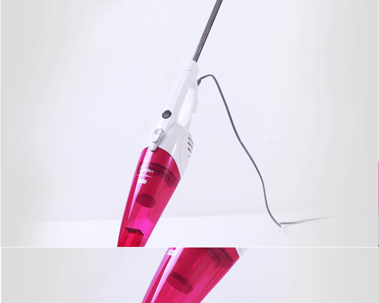 美的手持吸尘器家用静音推杆式大吸力迷你小型强力 玫红色