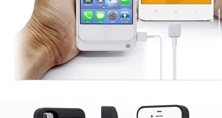 微品多苹果iphone4/4S/5/5s/6/6s背夹电池薄手机外壳充电器宝外置移动电源 i5/5s白色-4200毫安