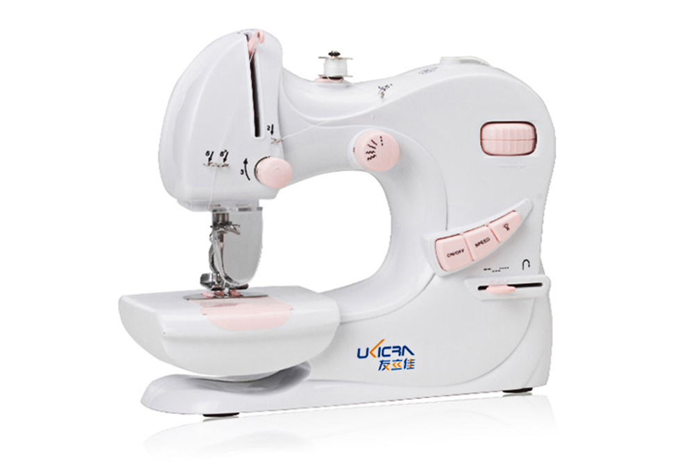 友立佳（UKICRA）601家用电动缝纫机迷你型多线迹双针锁边