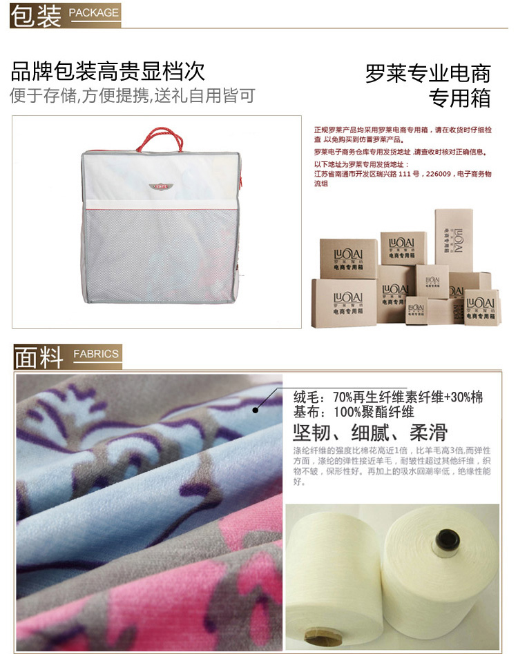 尚玛可 罗莱出品 盖毯毛毯毯子 尚玛可 SQ86 夜空狂想-竹棉双面拉舍尔毯 180*200cm