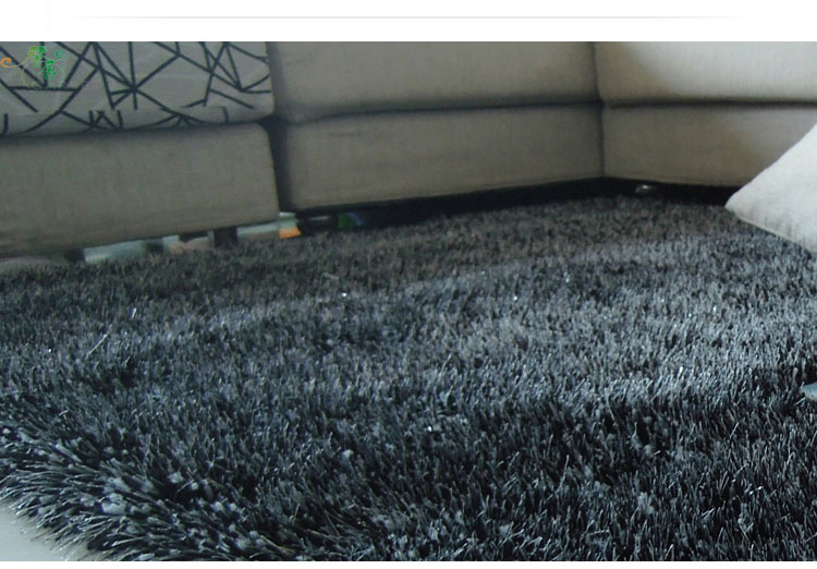 美美爱 免洗加厚6cm弹力丝地毯客厅茶几卧室床边地毯 可定做 紫白色 140*200CM