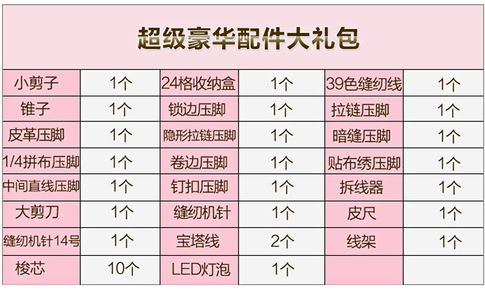 飞跃 家用电动台式缝纫机 大礼包 超级豪礼