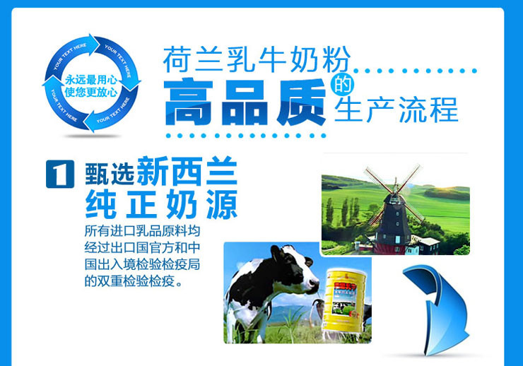 荷兰乳牛 进口奶源 多维营养奶粉盒装360g 补充