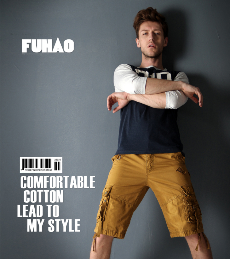 大码<em>军迷</em>短裤男休闲运动纯棉工装男裤夏季多袋