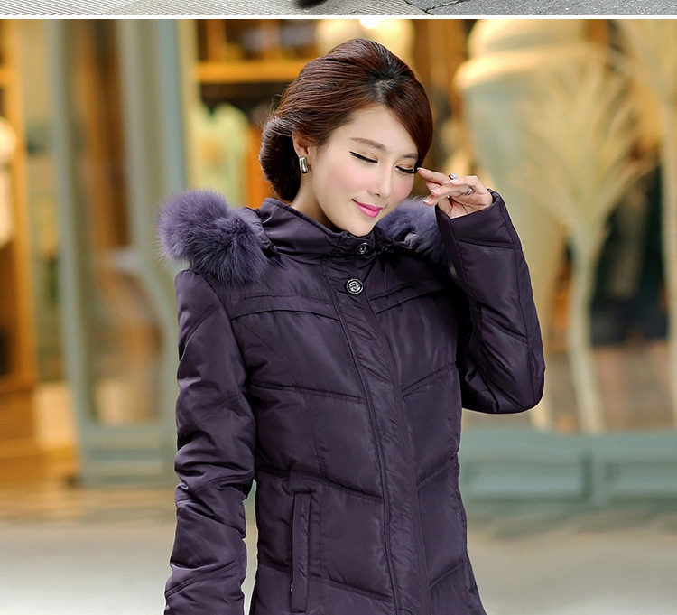 冬季新款中老年羽绒棉服女中长