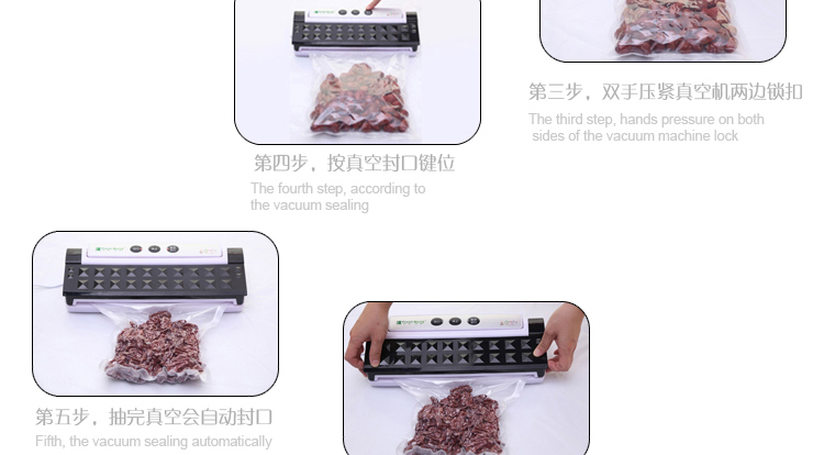 
                                        洁游新鲜世界 真空包装机 小型食品真空封口机 商用家用真空机抽真空 绿色                