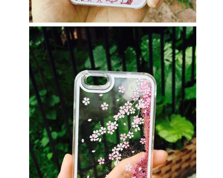微品多 苹果6手机壳 iPhone6/6s/6plus/6splus樱花液体流沙透明保护套 小白猫 6plus