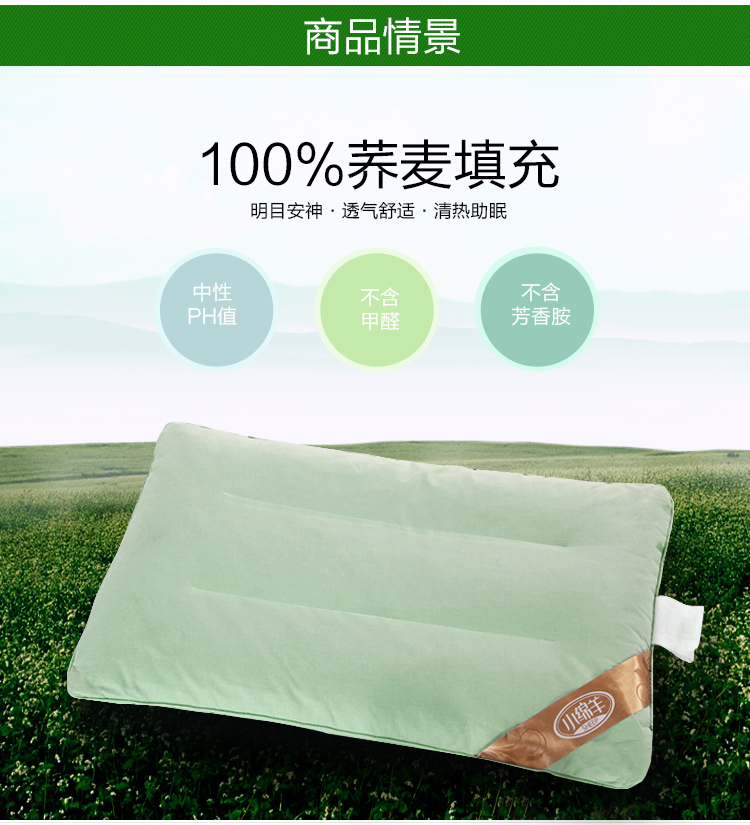 
                                                            小绵羊花草枕 纯荞麦枕头 枕头低枕 颈椎枕 荞麦壳护颈枕 单人荞麦皮枕头 俄罗斯经典荞麦枕 40*65cm                