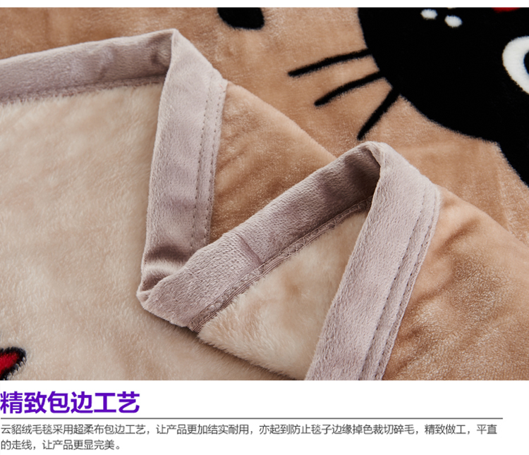 亲见家纺 床上用品 云貂绒毛毯加厚空调毯双人毯 毯子 爱丽丝-蓝 150*200