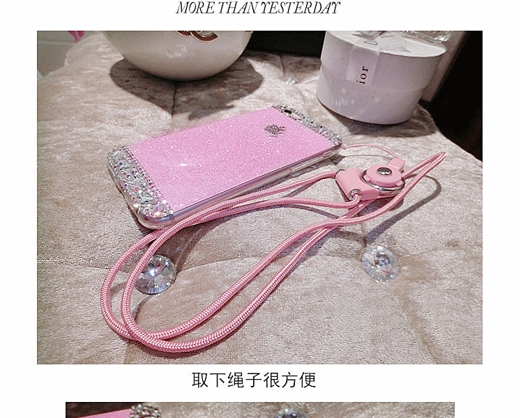 微品多 苹果6/6s手机壳  iPhone6/6splus 5s 挂绳果冻闪硅胶软套女 香槟 iPhone6 Plus/ 6s plus
